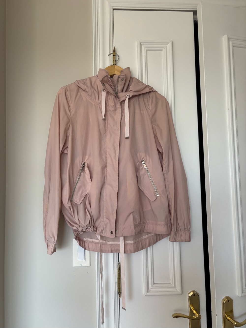 Zara Light Pink Hooded Windbreaker Jacket